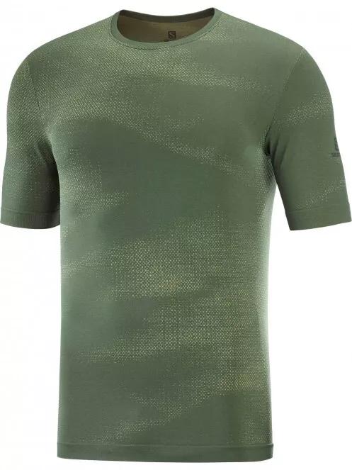 Salomon Essential Seamless Ss T M férfi rövid ujjú sport póló zöld színben 4