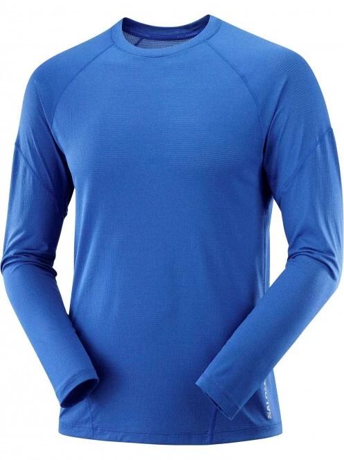 Salomon Cross Run Ls Tee M férfi hosszú ujjú sport póló kék színben 4