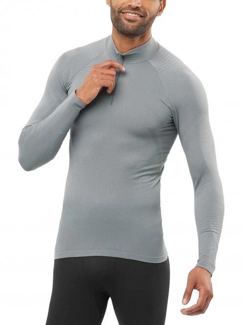 Salomon Sntial Seamless Hz Base M férfi aláöltöző felső szürke színben 2
