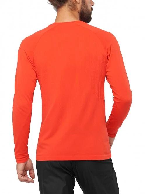 Salomon Sense Ls Tee M férfi hosszú ujjú sport póló narancssárga színben 3