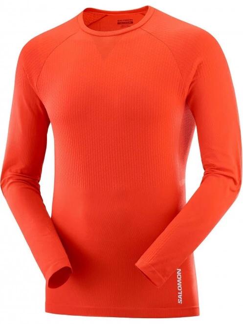 Salomon Sense Ls Tee M férfi hosszú ujjú sport póló narancssárga színben 4