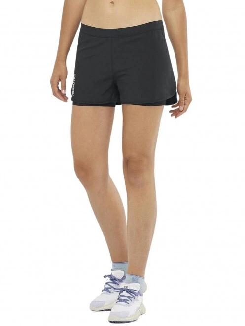 Salomon Cross 2In1 Short W női sport rövidnadrág fekete színben 2