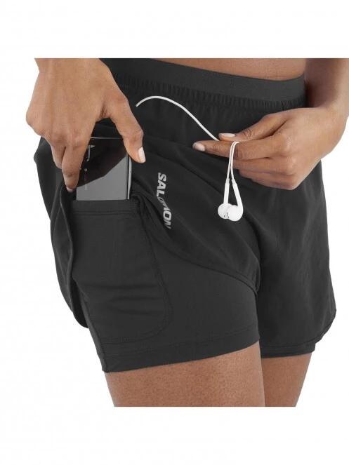 Salomon Cross 2In1 Short W női sport rövidnadrág fekete színben 4