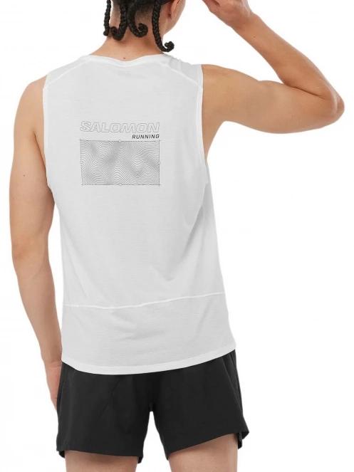 Salomon Cross Run Tank Gfx M férfi atléta fehér színben 3