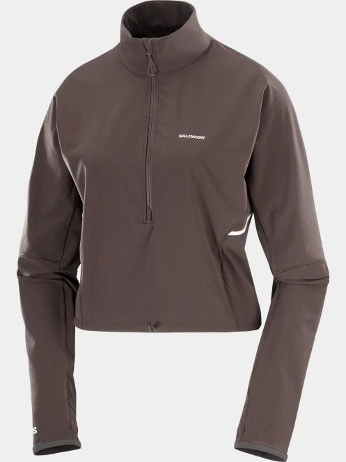 Salomon Sense Aero Hybrid Cropped női crop pulóver barna színben 7