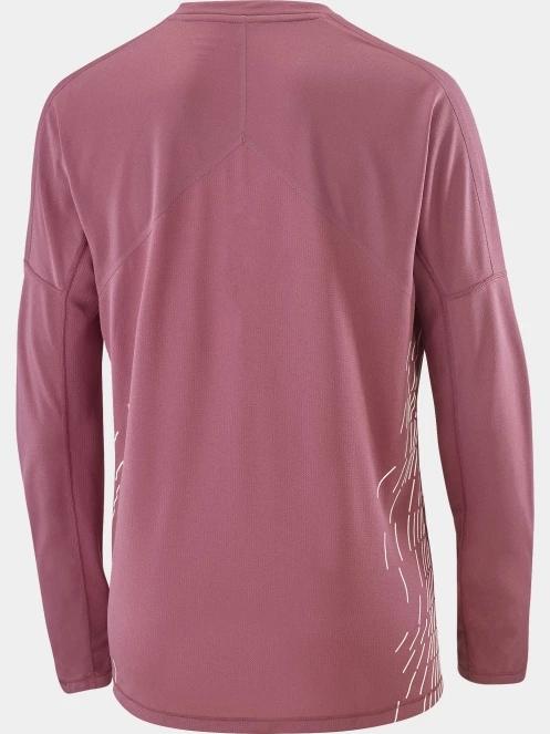 Salomon Sense Aero LS Tee Gfx W női hosszú ujjú sport póló bordó színben 5