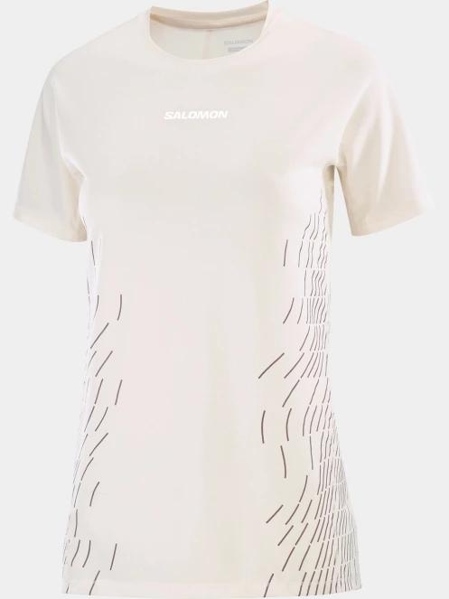 Salomon Sense Aero SS Tee Gfx W női rövid ujjú sport póló fehér színben 4