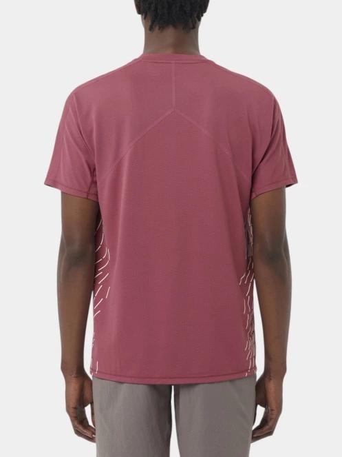 Salomon Sense Aero SS Tee Gfx M férfi rövid ujjú sport póló bordó színben 3