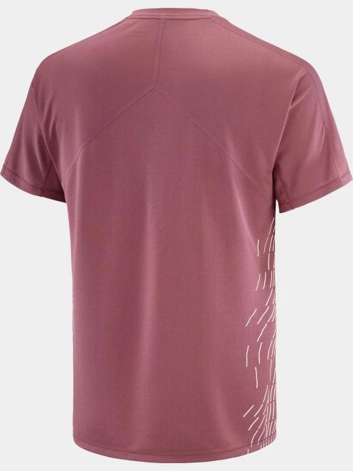 Salomon Sense Aero SS Tee Gfx M férfi rövid ujjú sport póló bordó színben 5