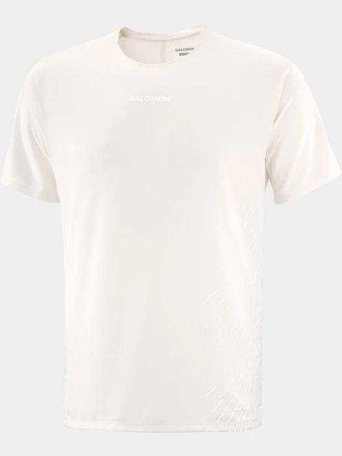 Salomon Sense Aero SS Tee Gfx M férfi rövid ujjú sport póló fehér színben 4