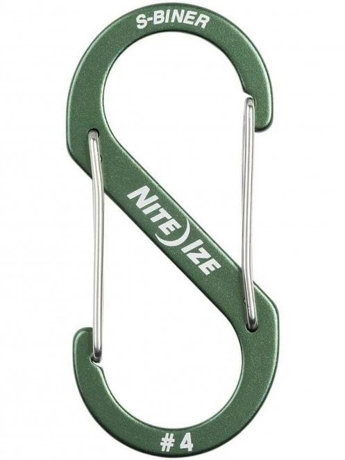 Niteize S-Biner® Alumínium S (dupla) Karabiner #4 - Olívzöld karabiner oliva színben 2