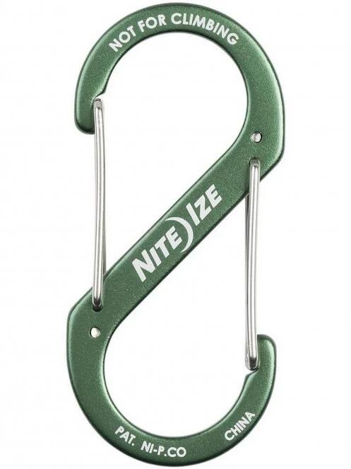 Niteize S-Biner® Alumínium S (dupla) Karabiner #4 - Olívzöld karabiner oliva színben 3