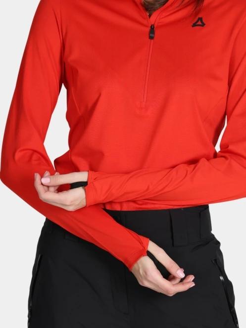 Schöffel Longsleeve Style Pine WMS női polár pulóver piros színben 6