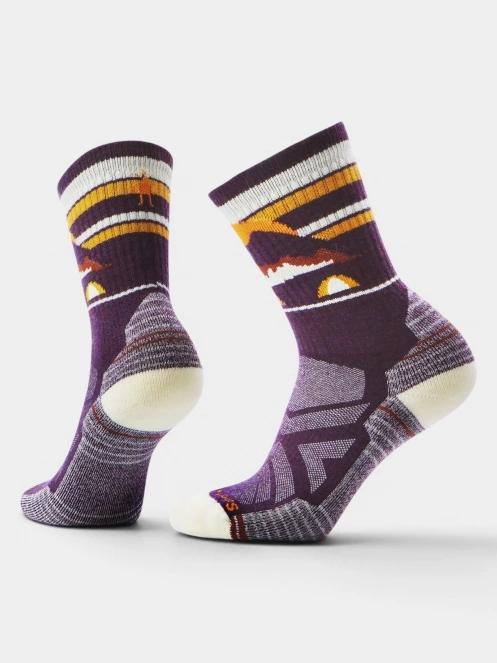 Smartwool Women's Hike Light Cushion Mountain Moon Crew Socks női túrazokni lila színben 2