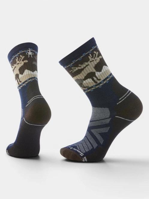 Smartwool Hike Light Cushion Mountain Moose Crew Socks túrazokni sötétkék színben 2