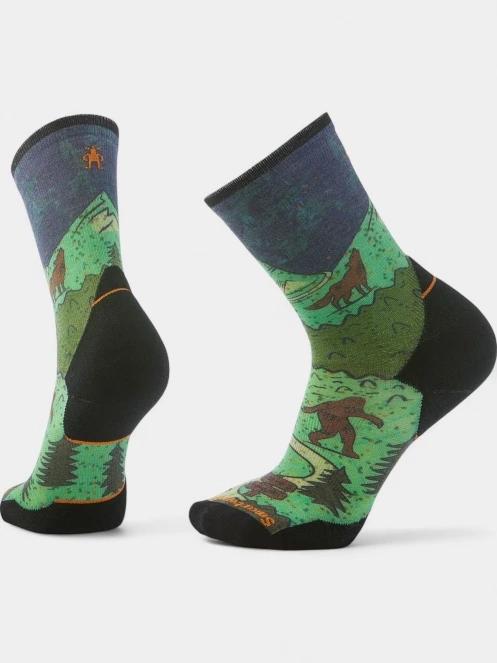 Smartwool Trail Run Targeted Cushion Neature Print Crew Socks sportzokni zöld színben 2