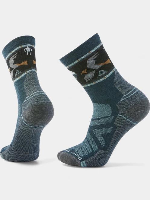 Smartwool Hike Light Cushion Soaring Print Mid Crew Socks túrazokni kék színben 2