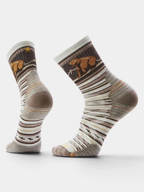 Smartwool Hike Targeted Cushion Bear Stripe Mid Cr Hike túrazokni barna színben 2