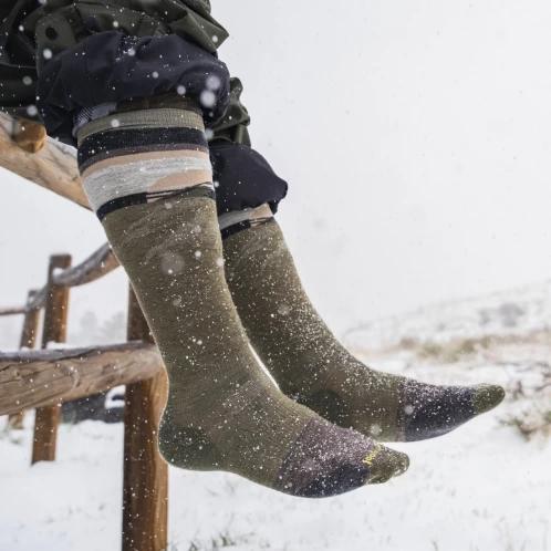 Smartwool Snowboard Targeted Cushion Mountain Sunrise OTC Socks férfi sízokni oliva színben 4
