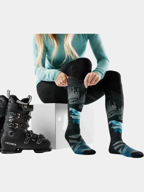 Smartwool Women's Ski Full Cushion Alpine Auroras OTC Socks női sízokni fekete színben 3