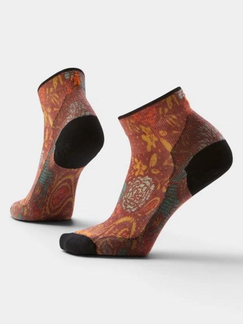 Smartwool Women's Bike Zero Cushion Paisley Print női sportzokni narancssárga színben 2