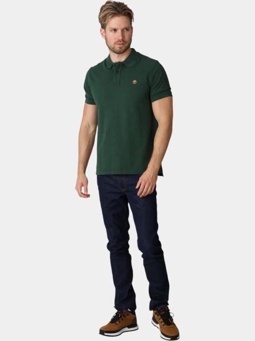 Timberland Millers River Pique SS Polo férfi galléros póló sötétzöld színben 5