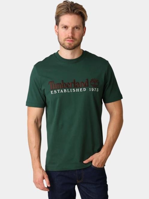 Timberland Established 1973 SS Embroidered Tee férfi rövid ujjú póló sötétzöld színben 2