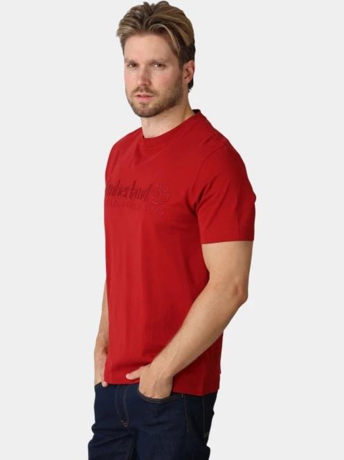 Timberland Established 1973 SS Embroidered Tee férfi rövid ujjú póló bordó színben 3