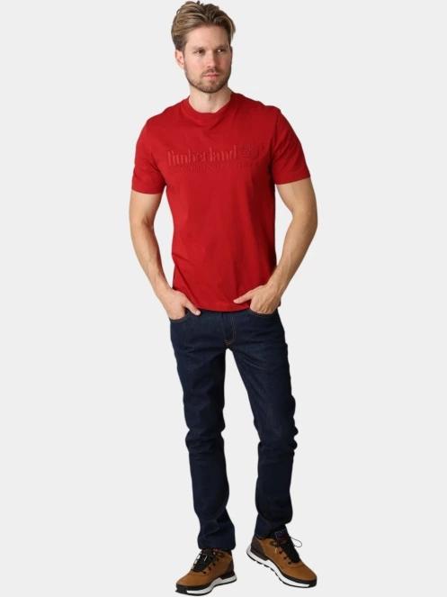 Timberland Established 1973 SS Embroidered Tee férfi rövid ujjú póló bordó színben 5