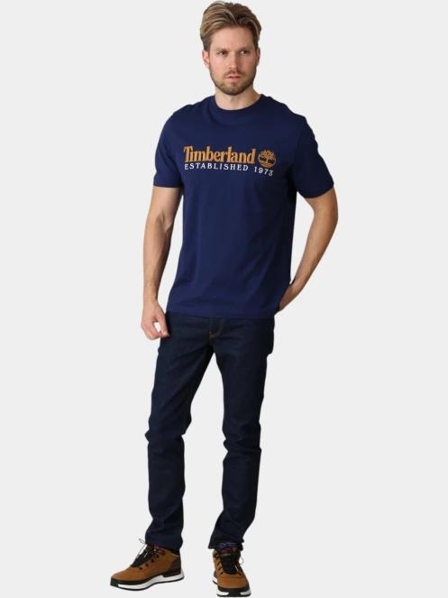 Timberland Established 1973 SS Embroidered Tee férfi rövid ujjú póló sötétkék színben 5