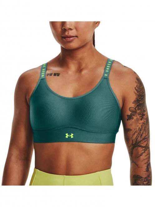 Under Armour Infinity Covered Mid női sportmelltartó zöld színben 2