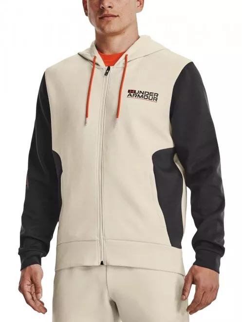 Under Armour UA SUMMIT KNIT FZ HD férfi kapucnis pulóver homok színben 2
