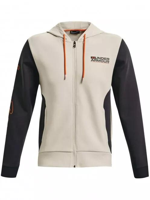 Under Armour UA SUMMIT KNIT FZ HD férfi kapucnis pulóver homok színben 5