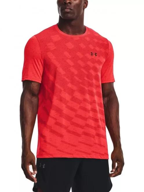 Under Armour Ua Seamless Radial Ss férfi rövid ujjú sport póló piros színben 2