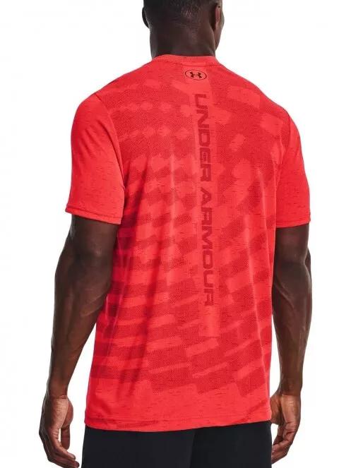 Under Armour Ua Seamless Radial Ss férfi rövid ujjú sport póló piros színben 3