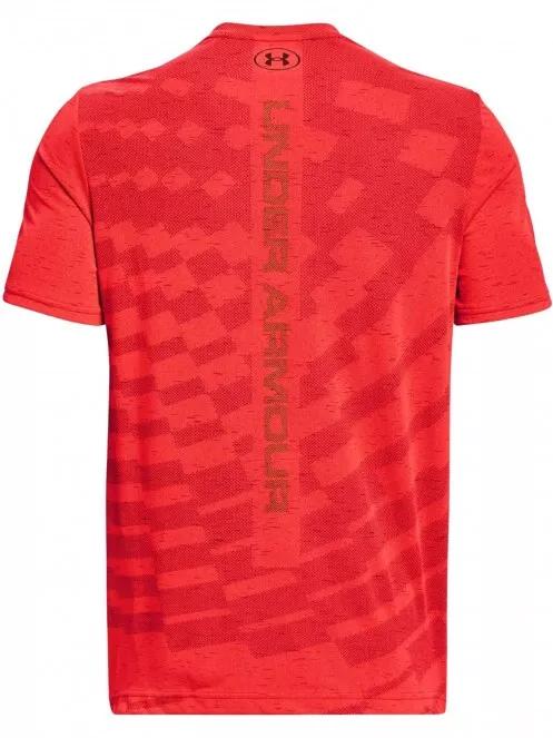 Under Armour Ua Seamless Radial Ss férfi rövid ujjú sport póló piros színben 5