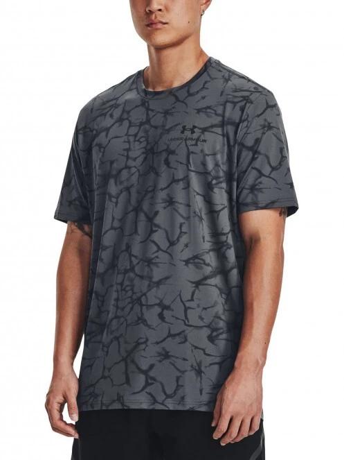 Under Armour Ua Rush Energy Print Ss férfi rövid ujjú sport póló szürke színben 2
