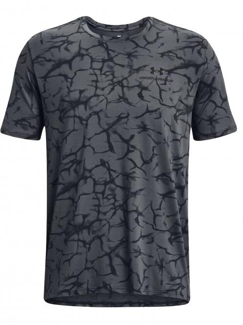Under Armour Ua Rush Energy Print Ss férfi rövid ujjú sport póló szürke színben 6