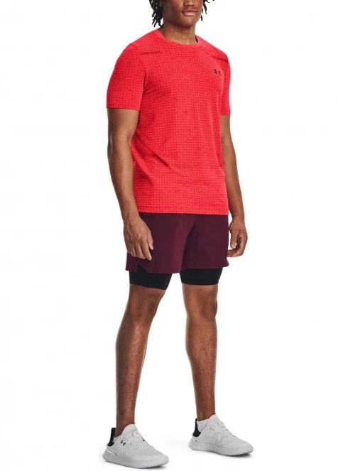Under Armour UA M Seamless Grid SS férfi rövid ujjú sport póló piros színben 4