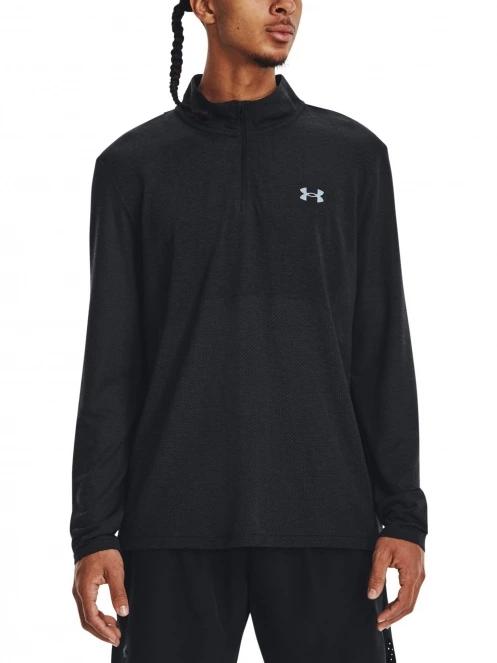 Under Armour UA Seamless Stride 1/4 Zip férfi pulóver fekete színben 2