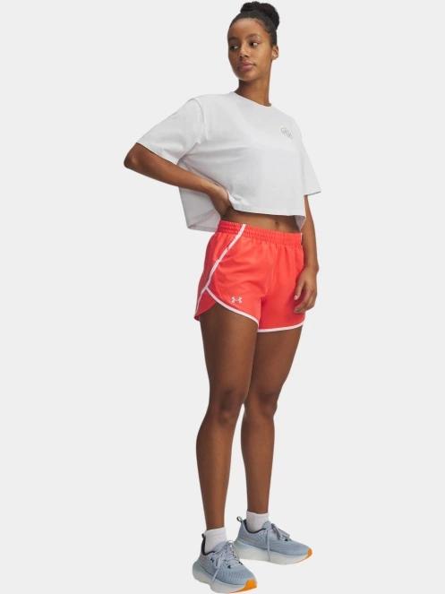 Under Armour UA Fly By 3'' Shorts női sport rövidnadrág piros színben 4