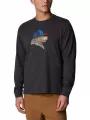 Columbia Apres Lifestyle Graphic Long Sleeve Shirt férfi hosszú ujjú póló fekete színben 1