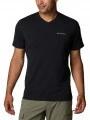 Columbia Sun Trek V-Neck Short Sleeve férfi rövid ujjú sport póló fekete színben 1