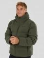Fundango Newport Puffer Jacket férfi steppelt télikabát oliva színben 1