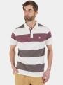 Fundango Incognito Stripe Poloshirt férfi galléros póló barna színben 1