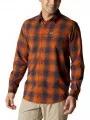 Columbia Newton Ridge II Plaid Long Sleeve Shirt férfi túraing narancssárga színben 1