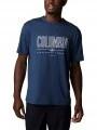 Columbia Tech Trail Front Graphic SS Tee férfi rövid ujjú sport póló kék színben 1