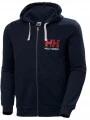 Helly Hansen Hh Logo Full Zip Hoodie férfi kapucnis pulóver sötétkék színben 1