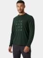 Helly Hansen Skog Graphic Ls Tee férfi hosszú ujjú póló zöld színben 1