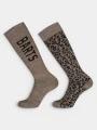 Barts Basic Skisock 2 Pack Print sízokni barna színben 1